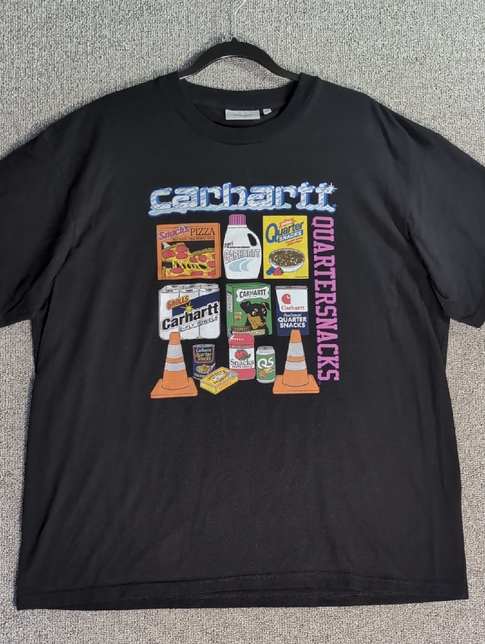 Carhartt WIP x Quartersnacks Grocery Graphic Tee Size XL in Black